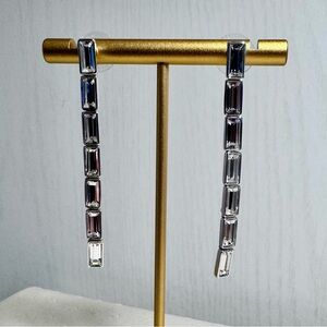 Silver Crystal Dangle Earrings